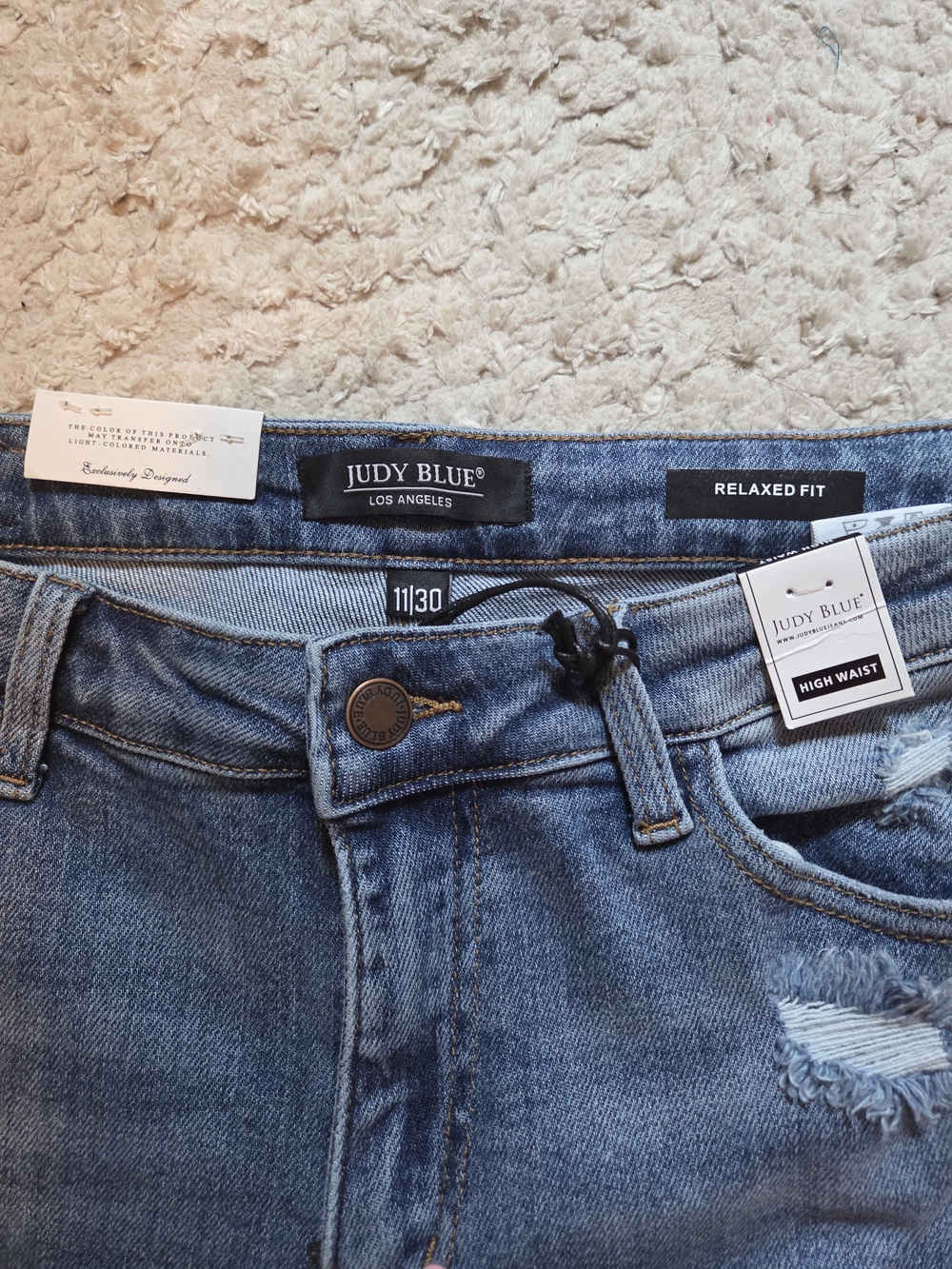 Judy Blue High Waist Distressed Blue Jeans - Picture 3 of 6